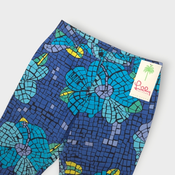 NWT Lilly Pulitzer Pants Girl White Label Size 12 Mosaic Stained Glass Capri - Picture 3 of 10
